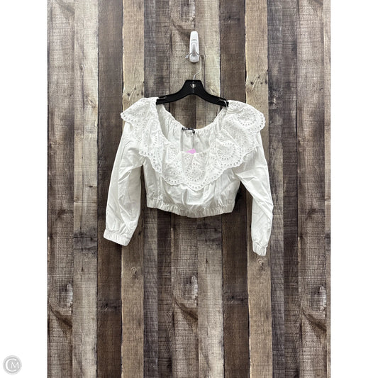 Top Long Sleeve By Zara In White, Size: S