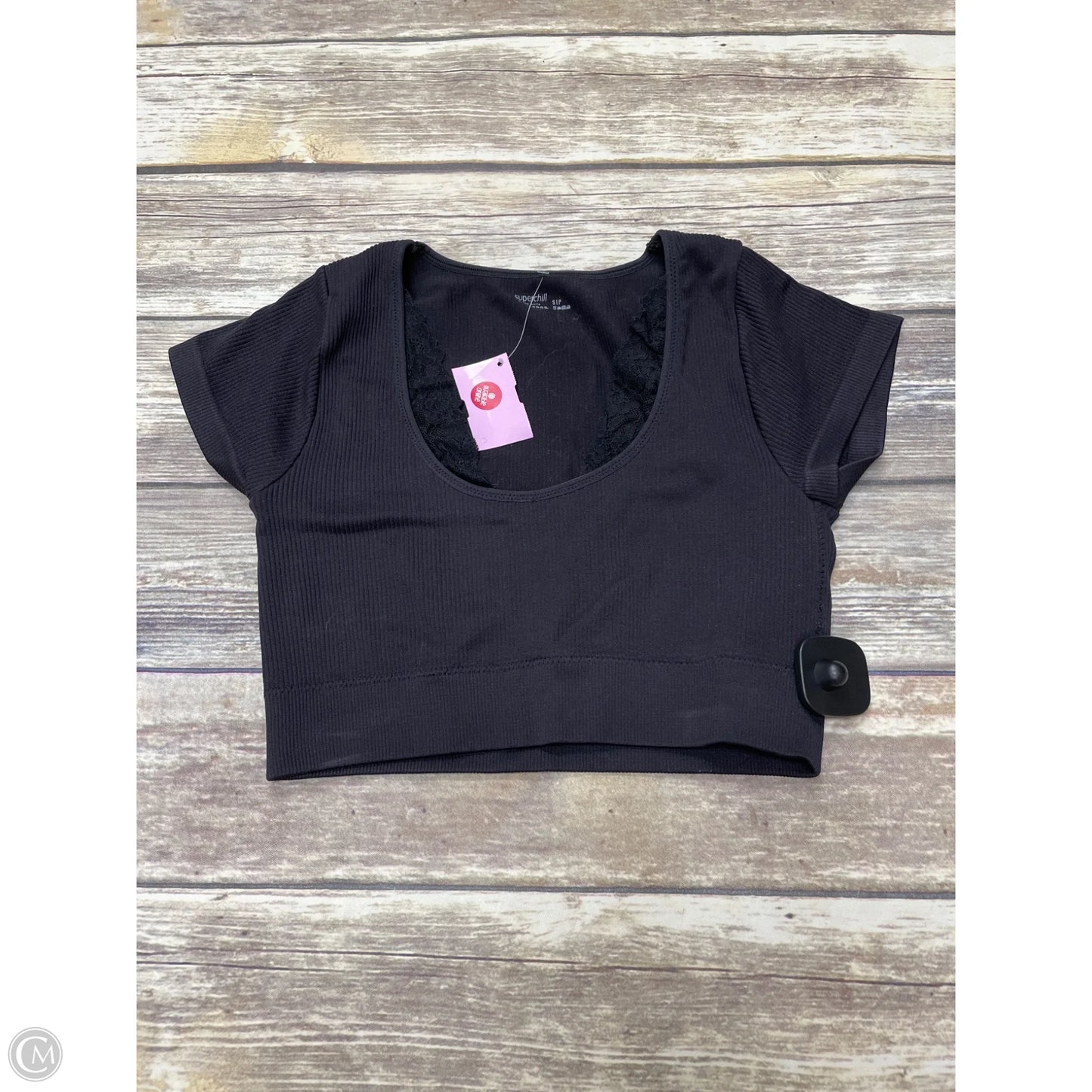 Top Short Sleeve By Cme In Black, Size: S