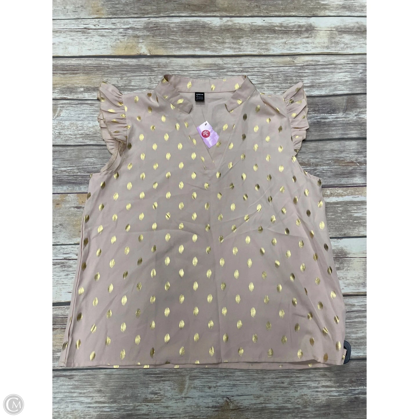 Top Sleeveless By Shein In Gold, Size: L
