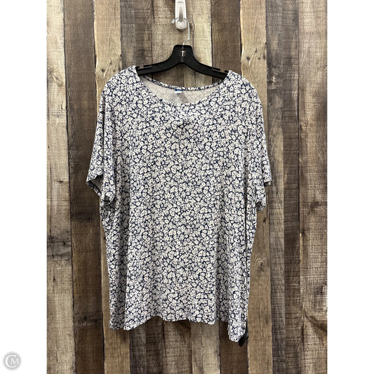Top Short Sleeve By Old Navy In Blue & White, Size: Xxl