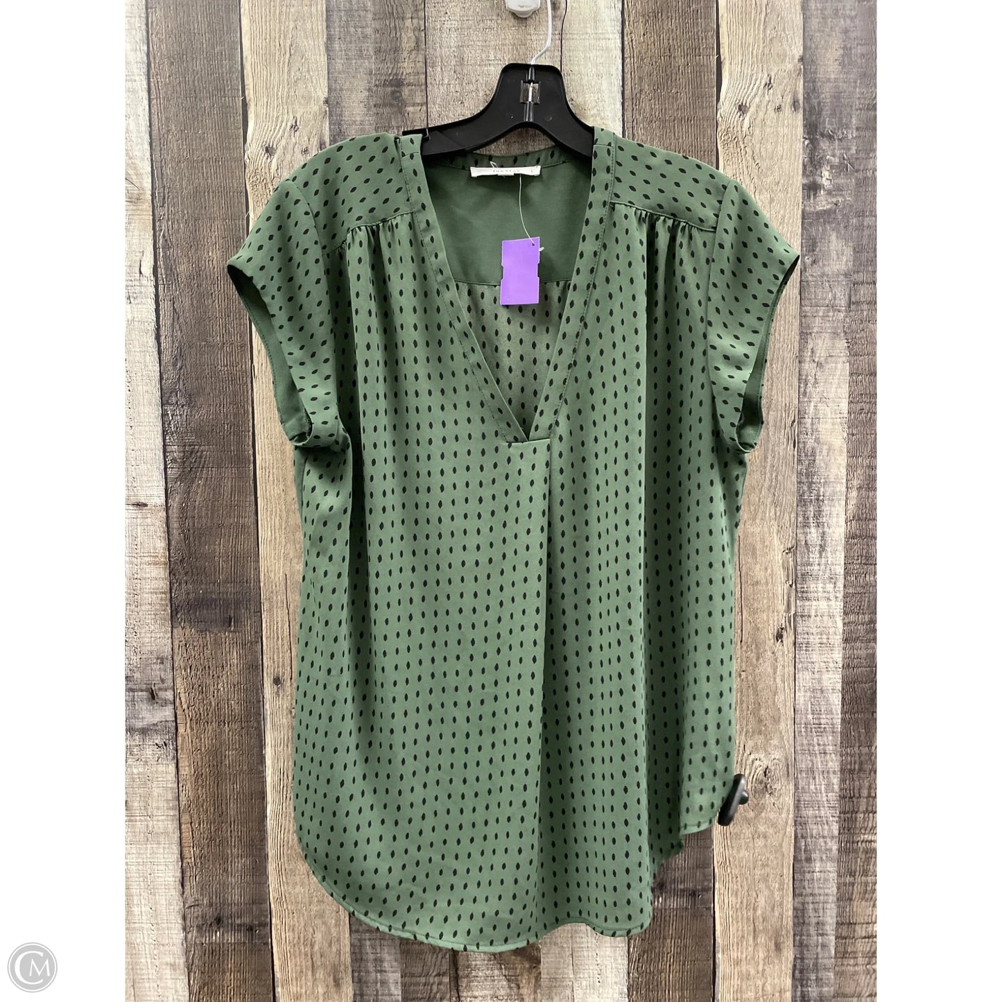 Top Short Sleeve By Cme In Green, Size: Large