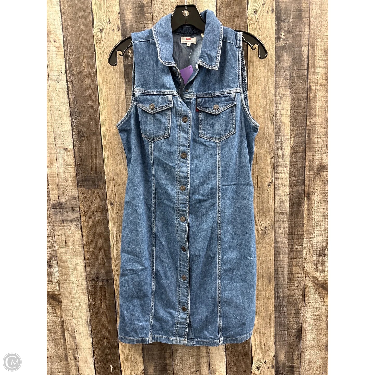 Dress Casual Short By Levis In Blue Denim, Size: M