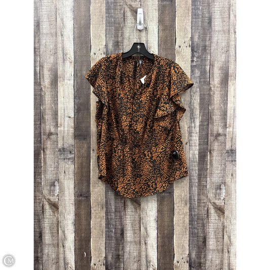 Top Short Sleeve By Massini In Black & Orange, Size: M