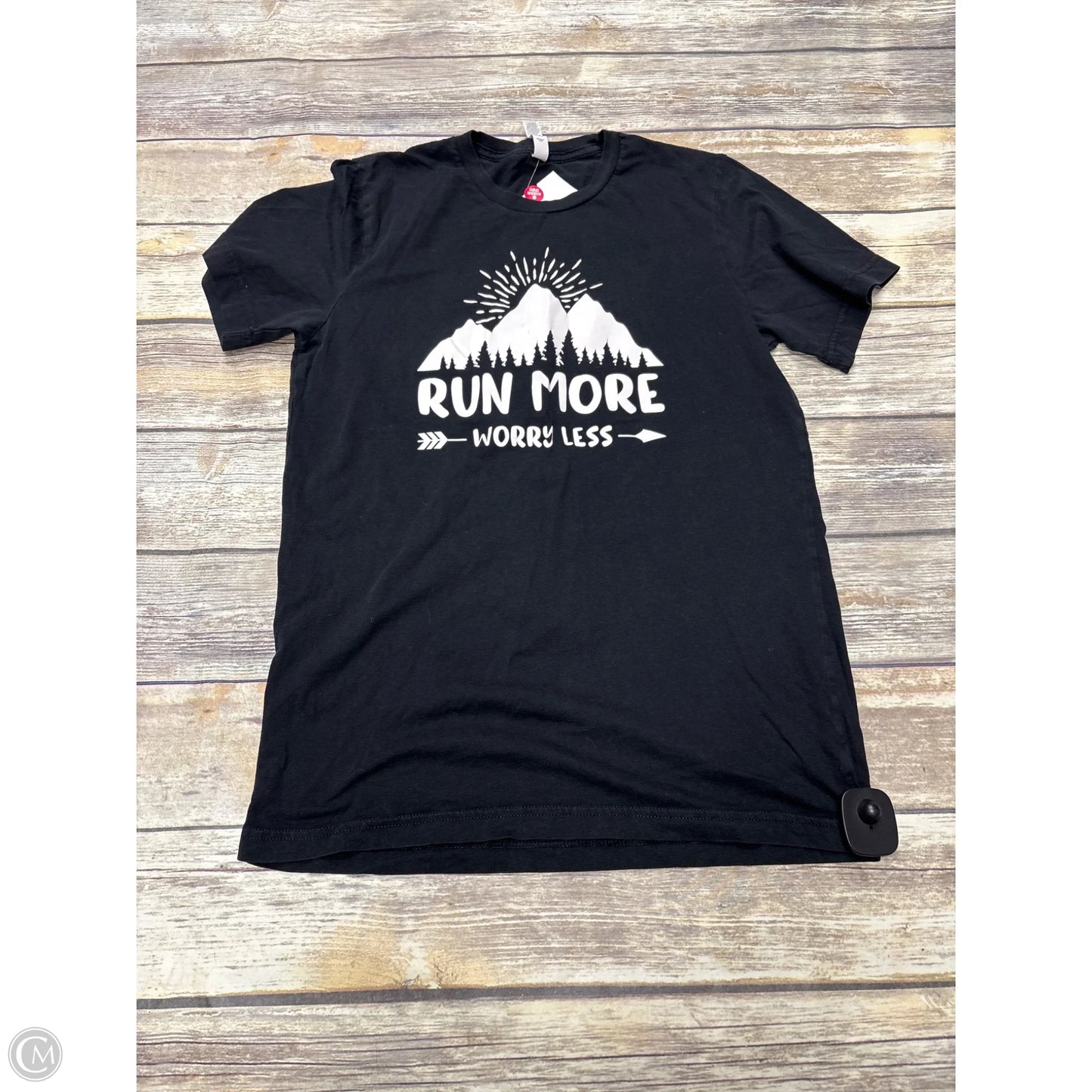 Top Short Sleeve Basic By Canvas In Black, Size: M