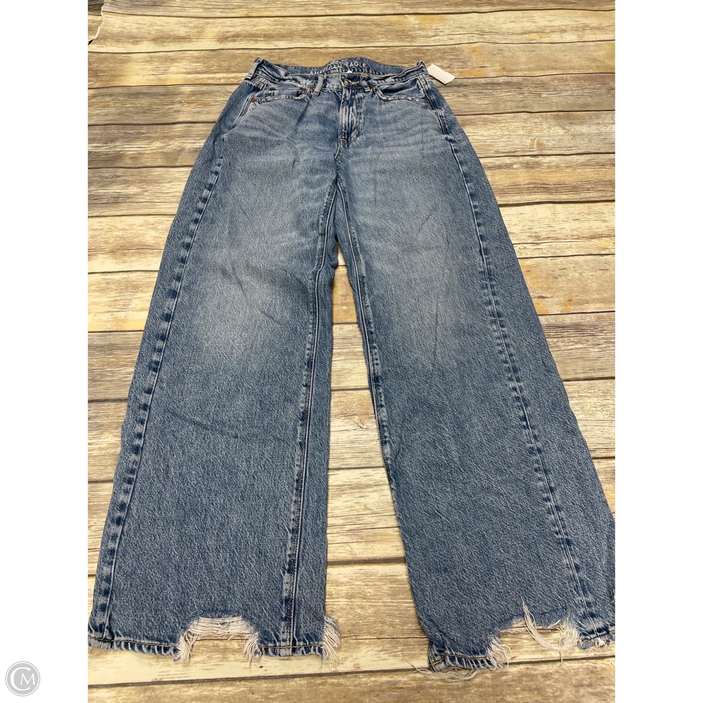Jeans Boyfriend By American Eagle In Blue Denim, Size: 4