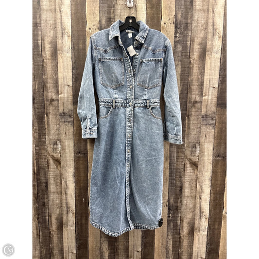Dress Casual Midi By Future Collective In Blue Denim, Size: S