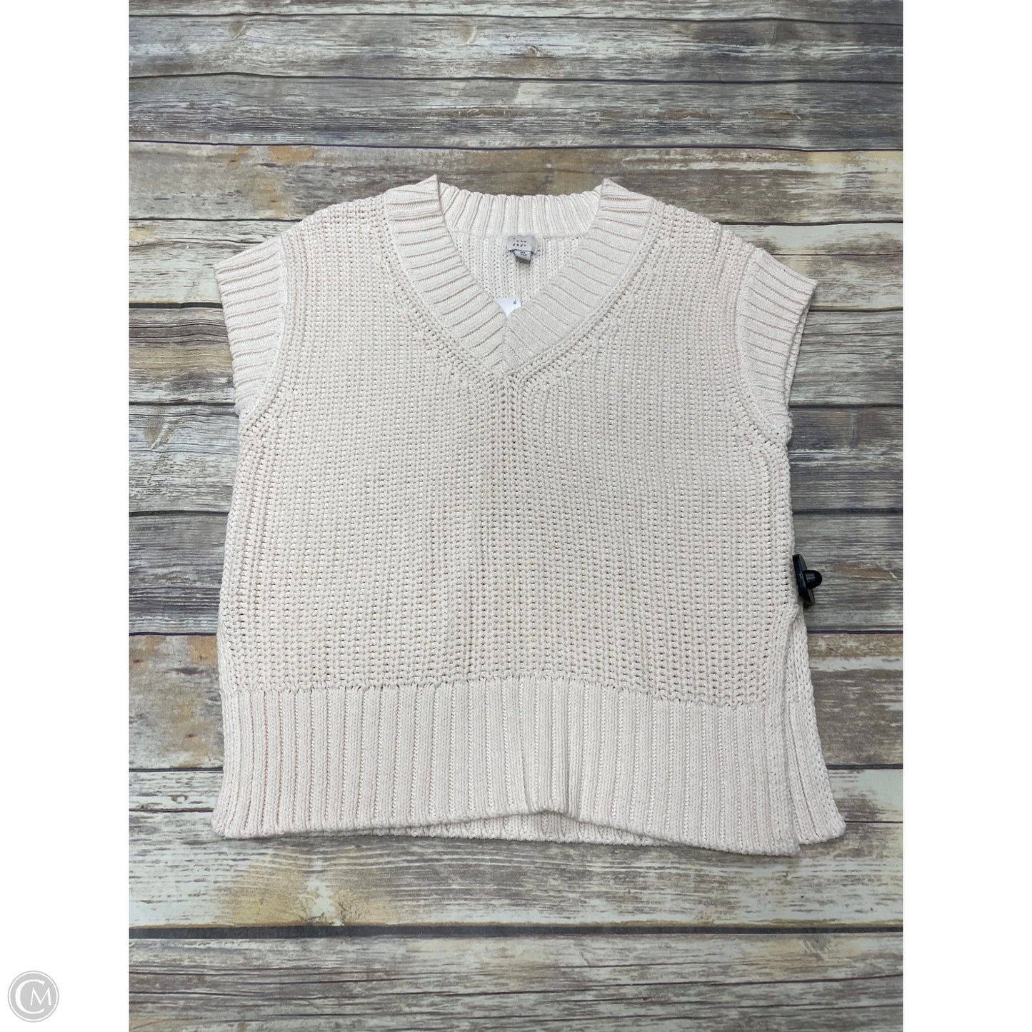 Vest Sweater By A New Day In Cream, Size: Xs