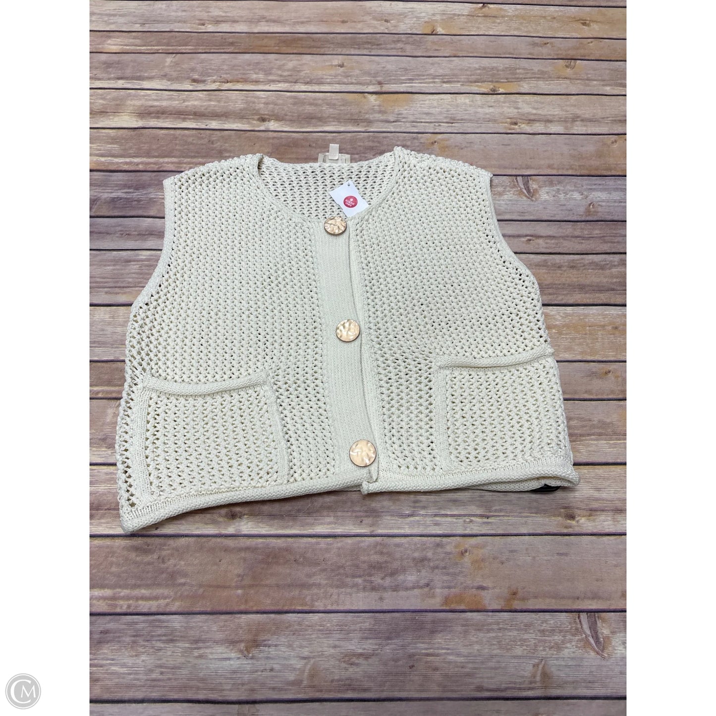 Vest Sweater By Entro In Cream, Size: S