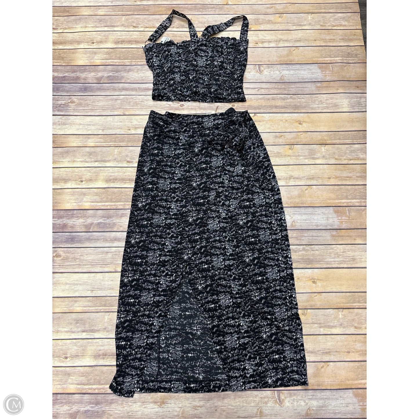 Skirt Set 2pc By Entro In Black & White, Size: S