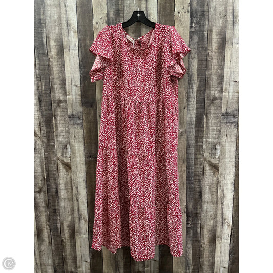 Dress Casual Maxi By Cme In Red & White, Size: L