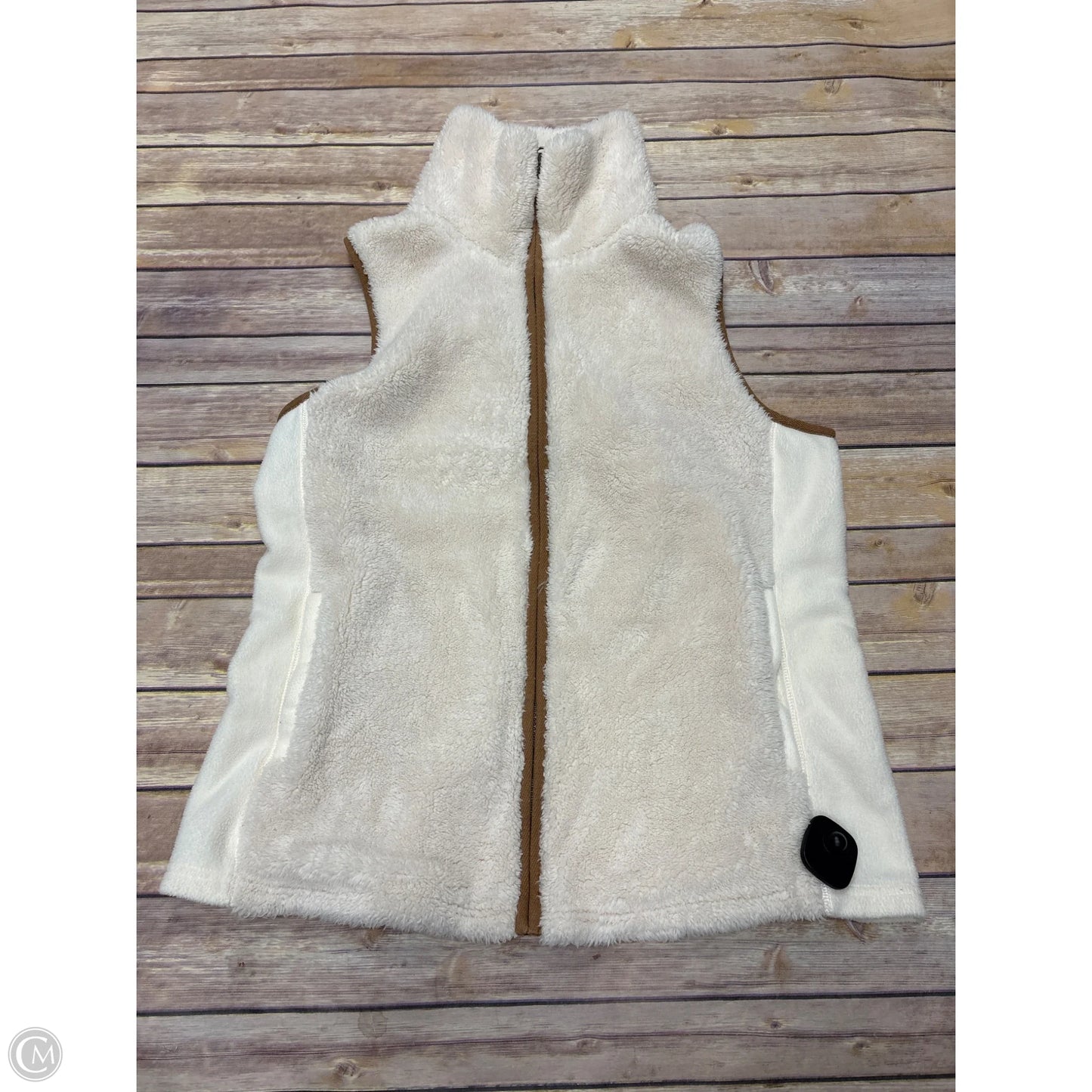 Vest Fleece By Chaps In Cream, Size: L