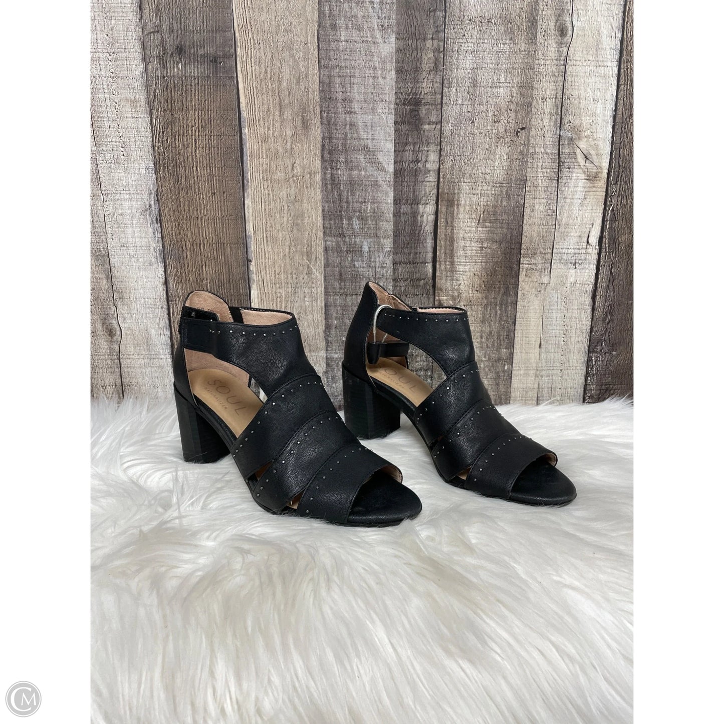 Sandals Heels Block By Cme In Black, Size: 7.5