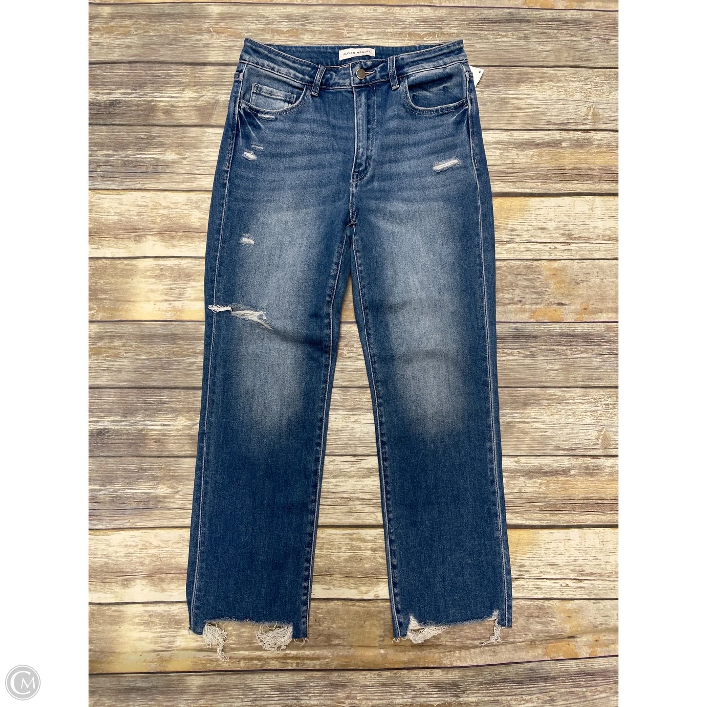 Jeans Straight By Flying Monkey In Blue Denim, Size: 8