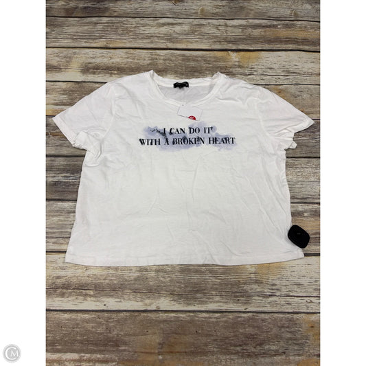 Top Short Sleeve Basic By Originality In White, Size: L