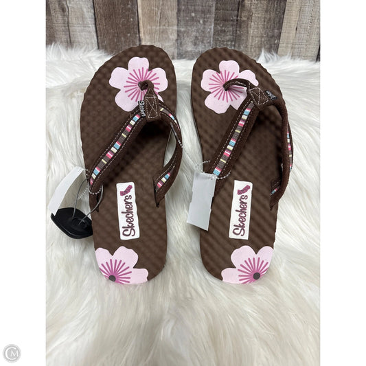 Sandals Flip Flops By Skechers In Brown, Size: 9