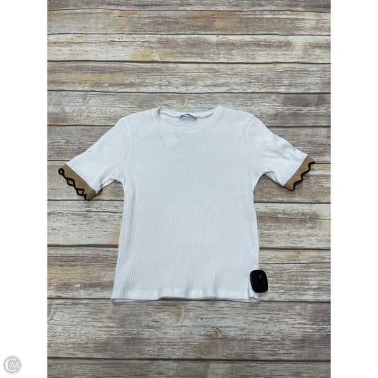 Top Short Sleeve By Zara In White, Size: S
