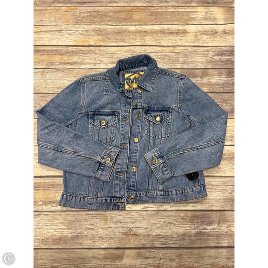 Jacket Designer By Michael Kors In Blue Denim, Size: M