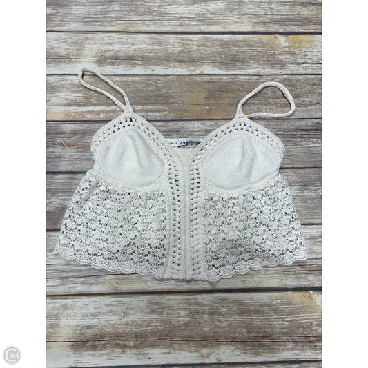 Top Sleeveless By Zara In Cream, Size: M