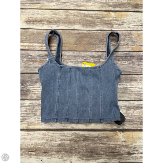 Top Sleeveless By Blu Pepper In Blue Denim, Size: L