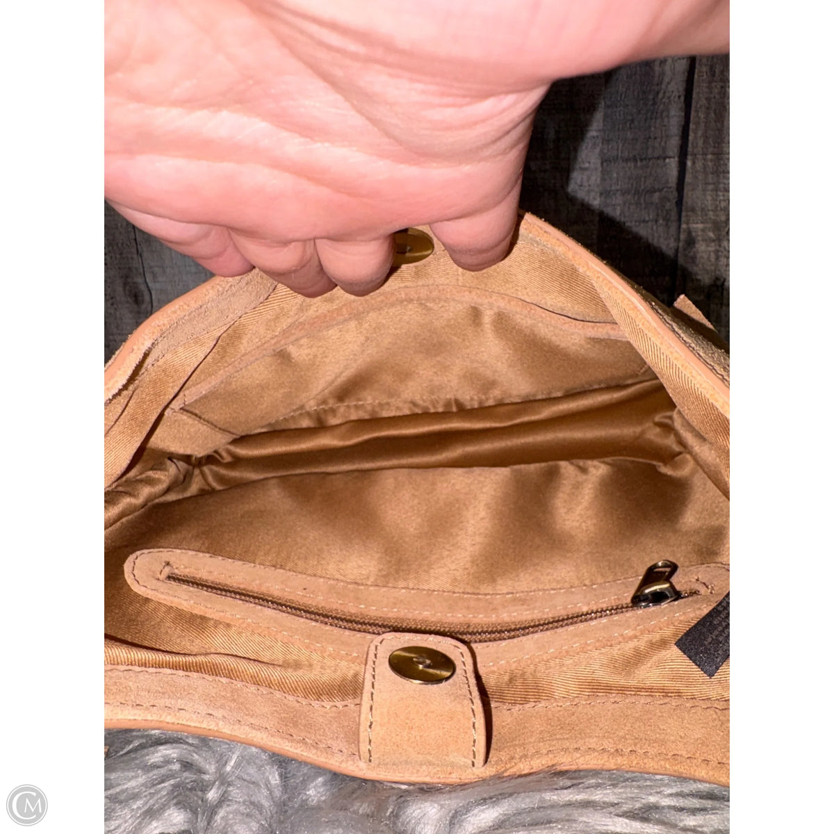 Handbag Leather By Cmf, Size: Small