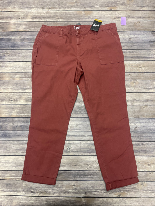 Jeans Straight By Lee In Red, Size: 18