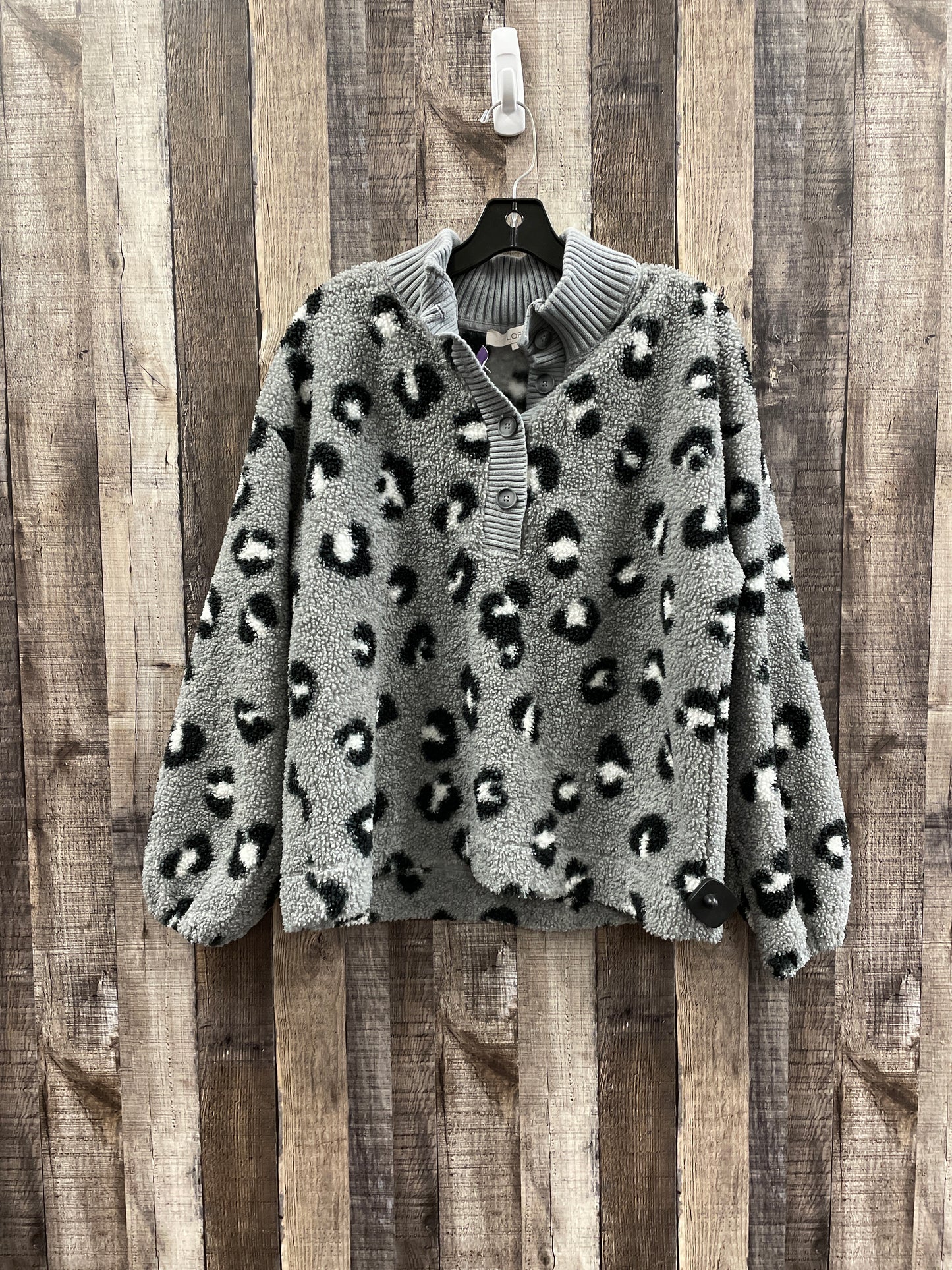 Animal Print Jacket Fleece Loft, Size L