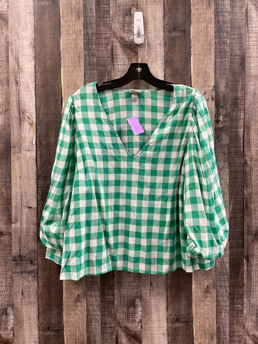 Checkered Pattern Top Long Sleeve A New Day, Size Xl