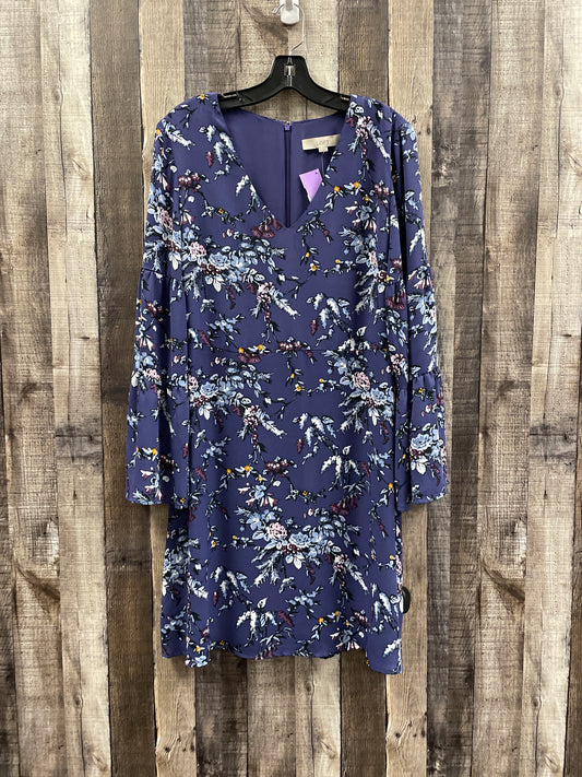 Purple Dress Casual Midi Loft, Size M