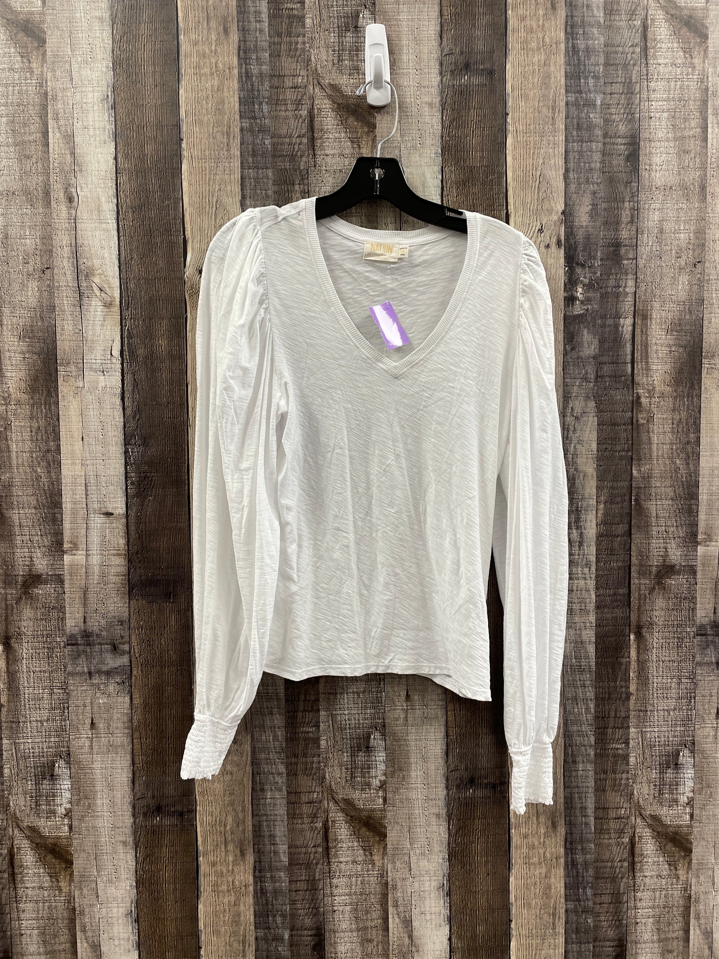 White Top Long Sleeve Nation, Size M