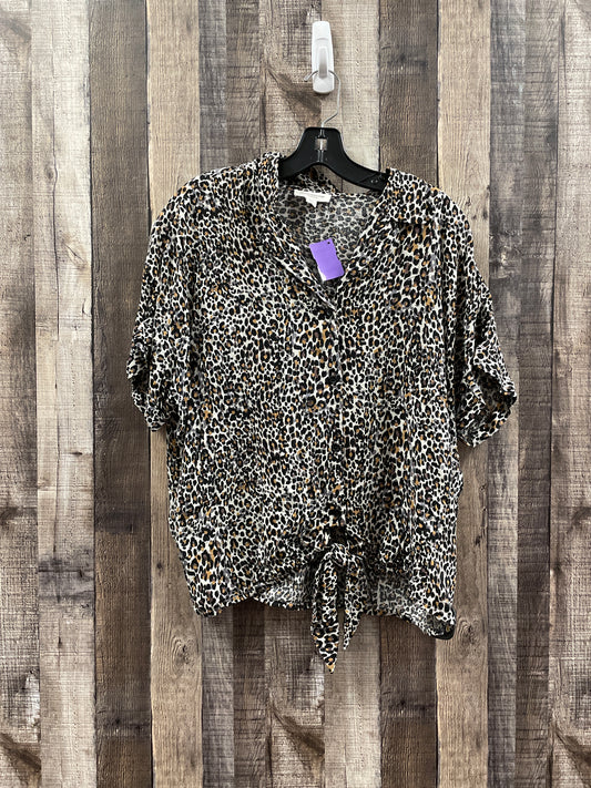 Animal Print Top Short Sleeve Beachlunchlounge, Size L