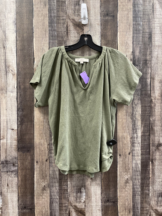 Green Top Short Sleeve Loft, Size Xs