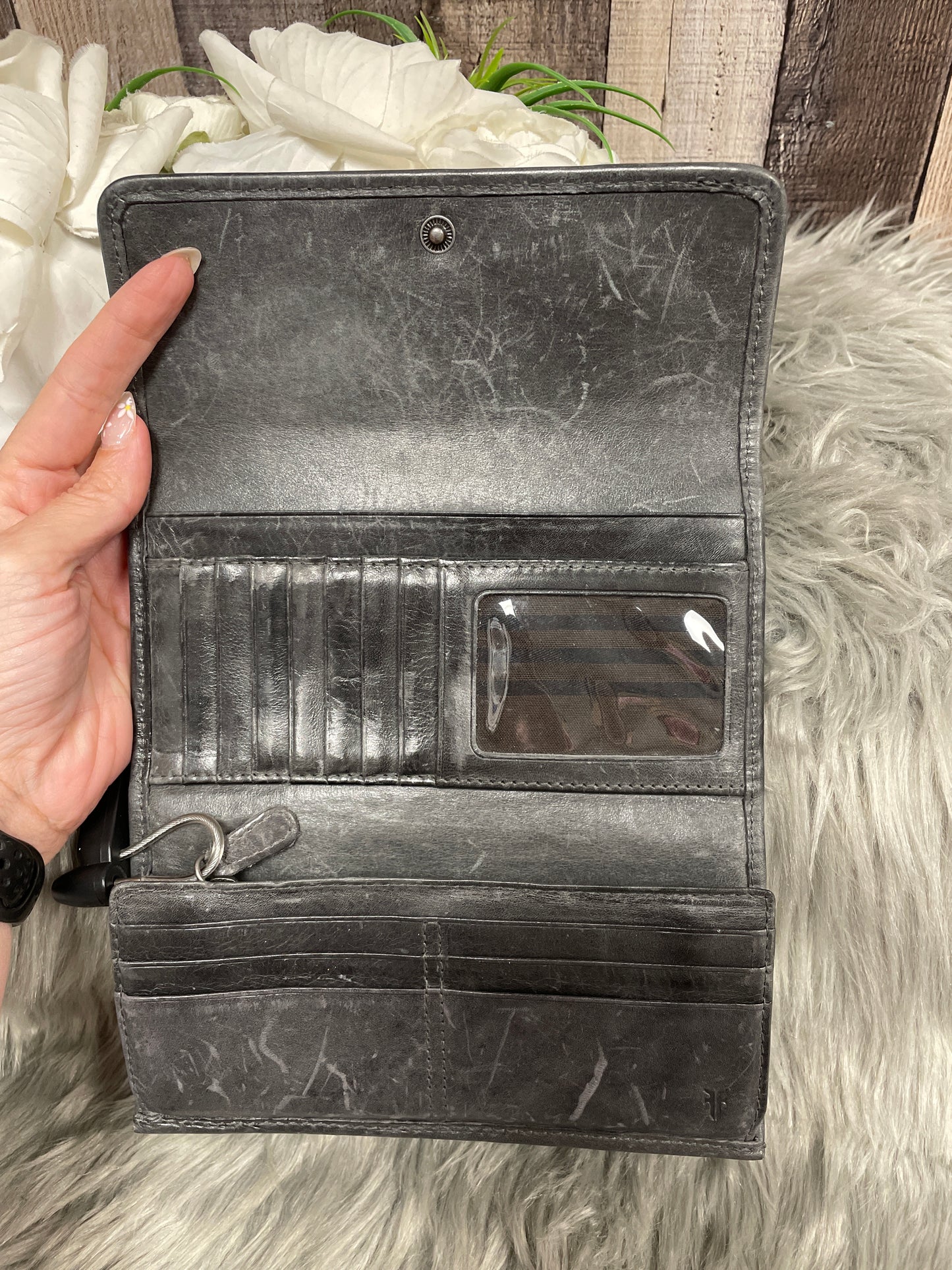 Wallet Leather Frye, Size Large