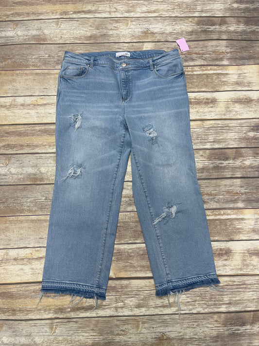 Jeans Cropped By Loft In Blue Denim, Size: 14