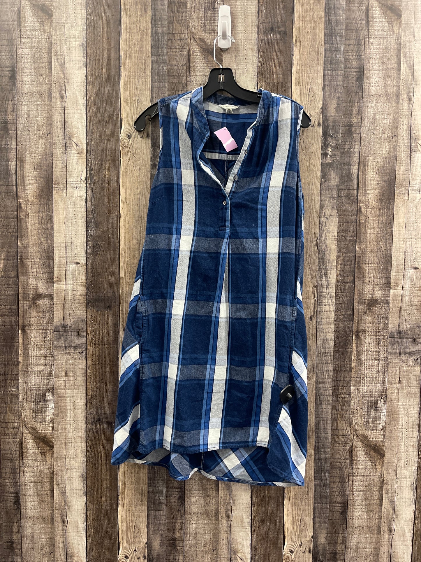 Plaid Pattern Dress Casual Short Max Studio, Size M