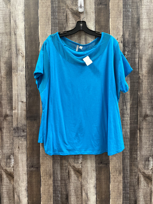 Blue Top Short Sleeve Cato, Size 4x (26/28)