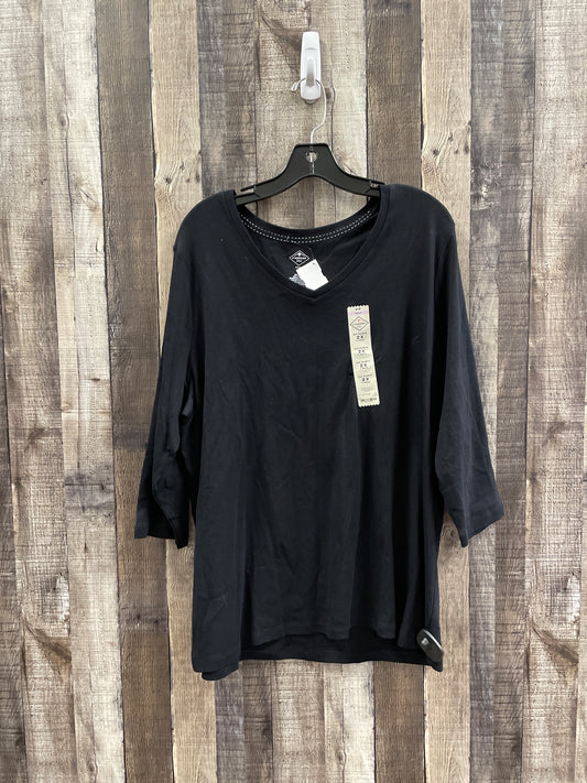 Top 3/4 Sleeve By St Johns Bay In Black, Size: 2x