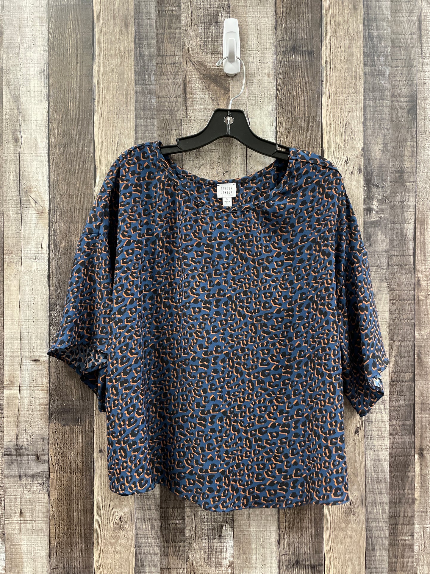 Animal Print Top Short Sleeve Peyton Jensen, Size L