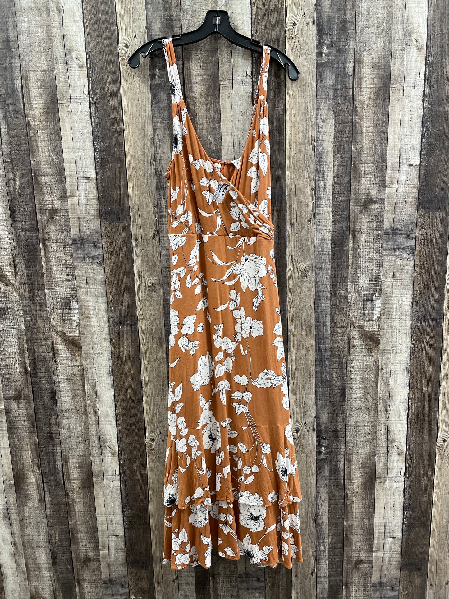 Dress Casual Maxi By Anthropologie In Tan & White, Size: L