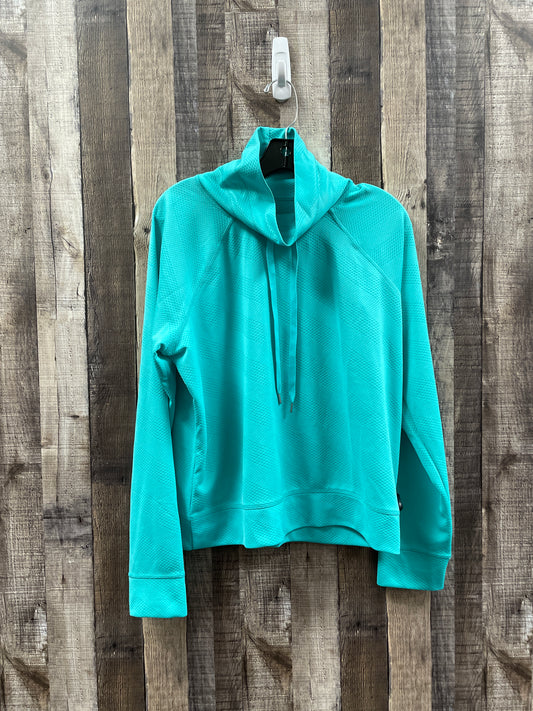 Green Athletic Top Long Sleeve Collar Xersion, Size L