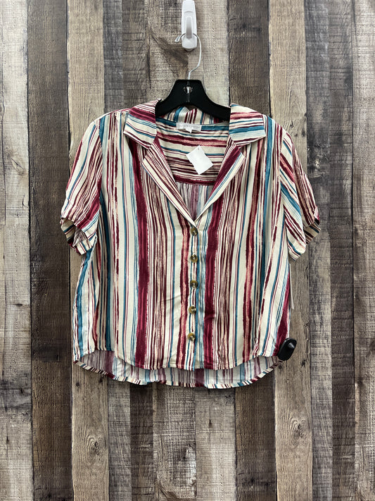 Top Short Sleeve By Cme In Striped Pattern, Size: S