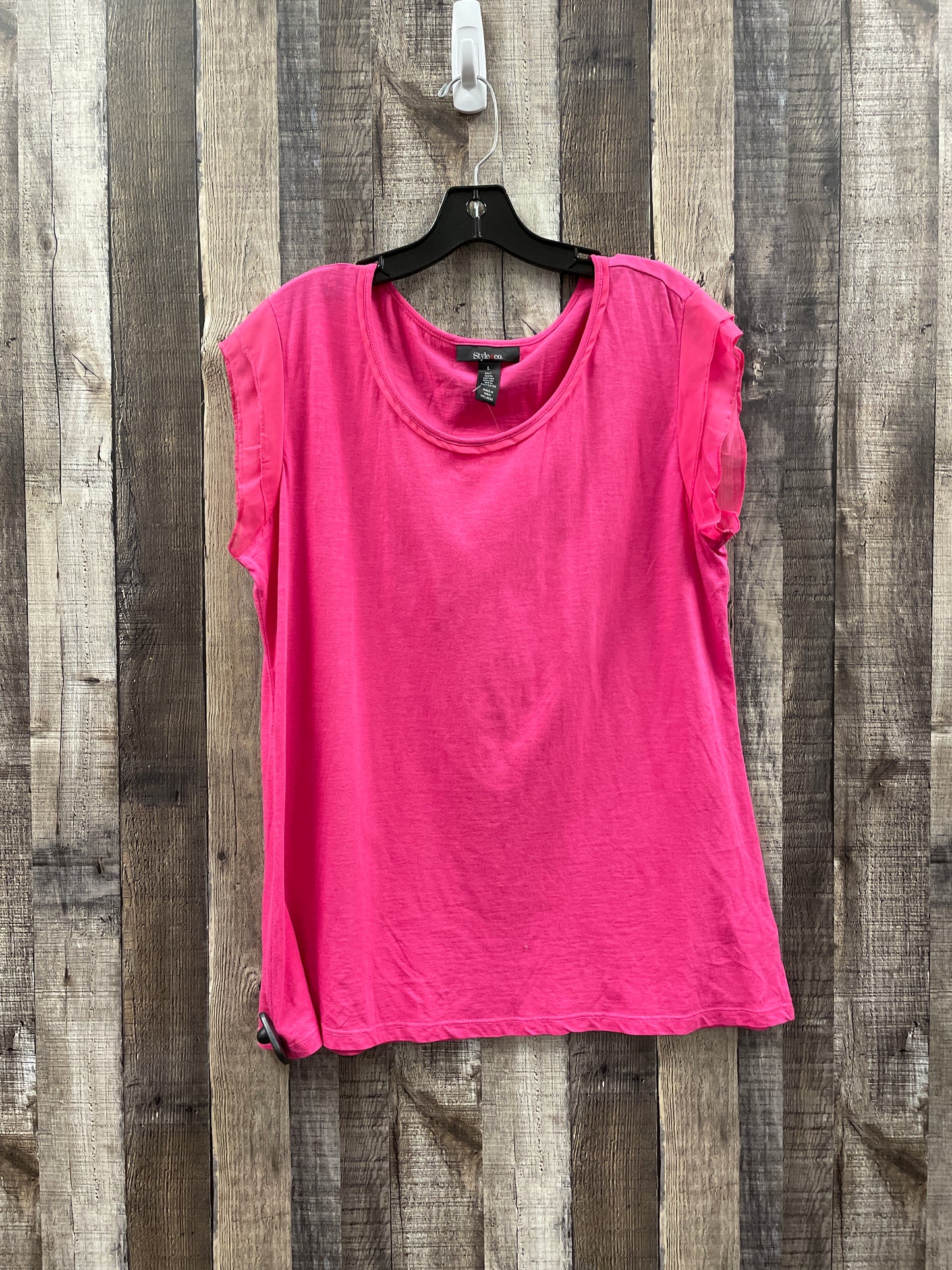 Top Sleeveless By Style And Company In Pink, Size: L