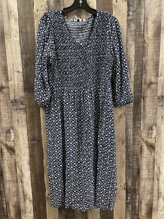 Dress Casual Midi By Croft And Barrow In Navy, Size: L