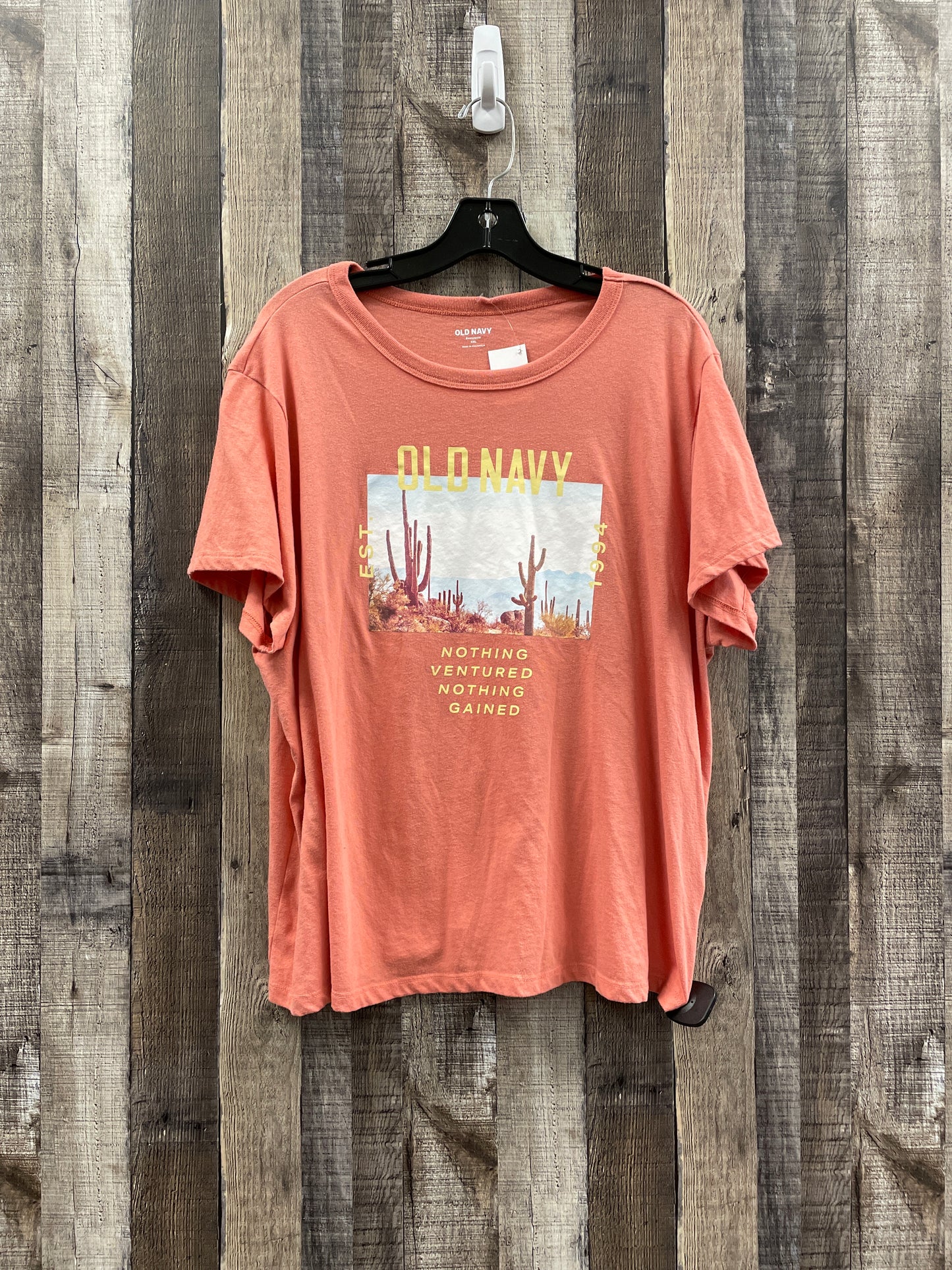 Top Short Sleeve Basic By Old Navy In Orange, Size: Xxl