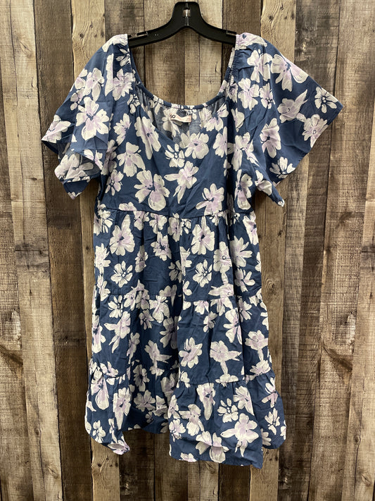 Dress Casual Midi By So In Floral Print, Size: Xxl