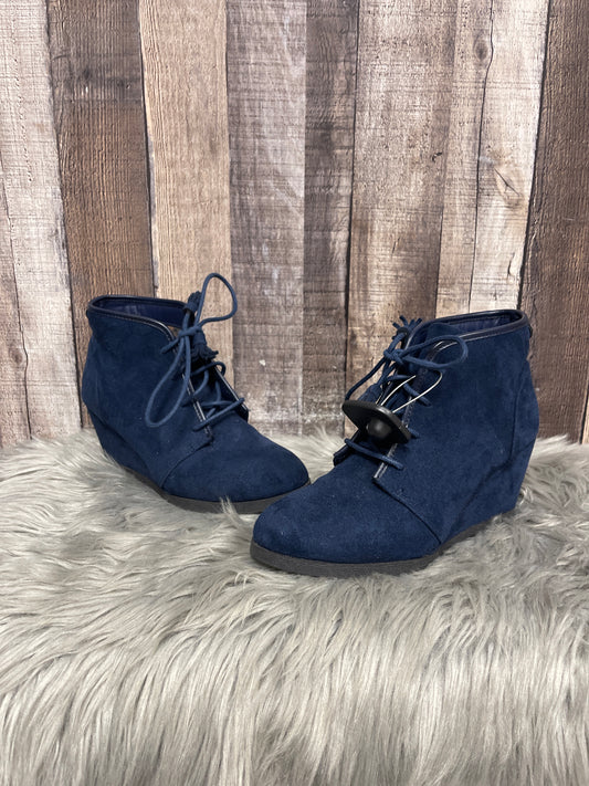 Boots Knee Heels By Madden Girl In Blue, Size: 8