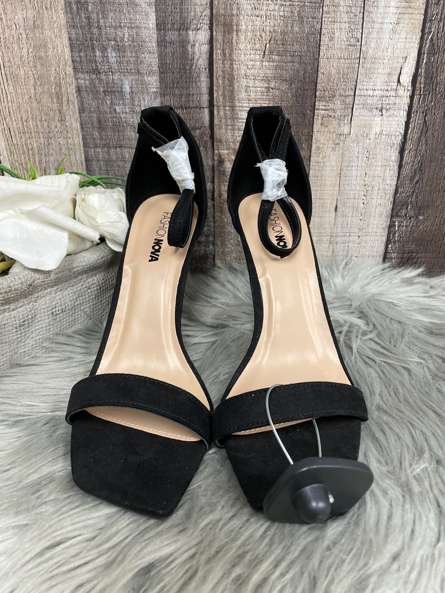 Sandals Heels Stiletto By Fashion Nova In Black, Size: 8.5