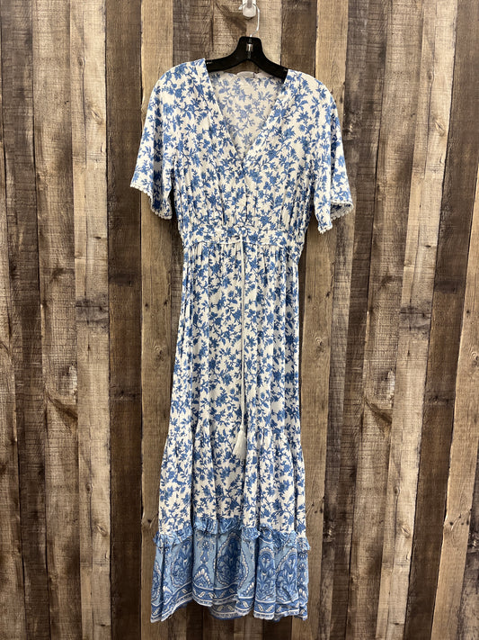 Dress Casual Maxi By Cme In Blue & White, Size: S