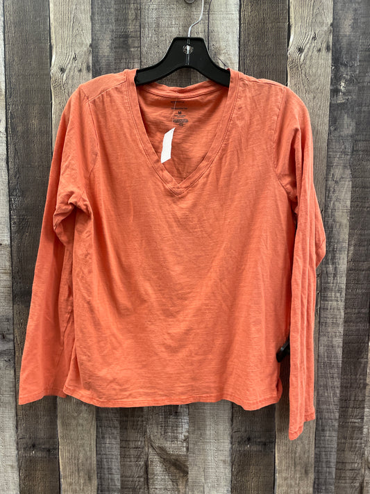 Top Long Sleeve Basic By Sonoma In Orange, Size: M