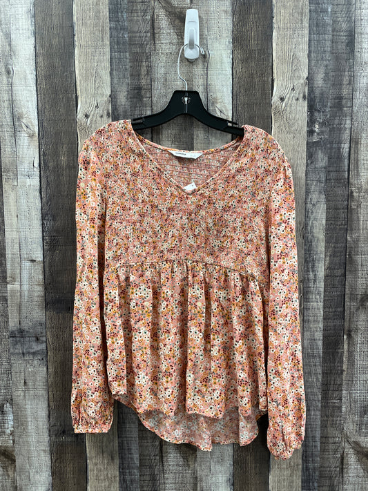 Top Long Sleeve By Sonoma In Orange, Size: S