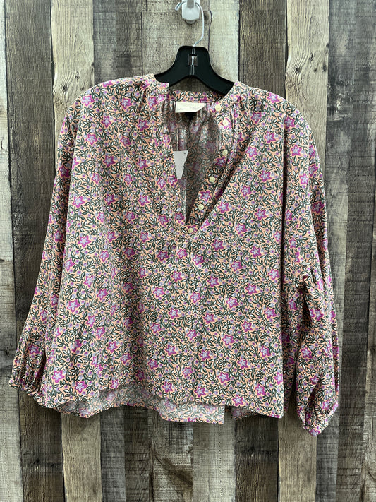 Top Long Sleeve By Universal Thread In Floral Print, Size: Xs